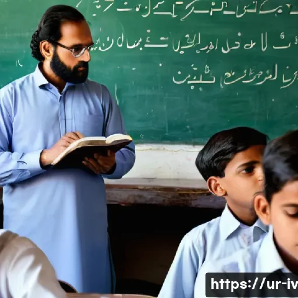 지식의 한계와 경험의 중요성 - A thoughtful middle-aged South Asian male teacher in a traditional Pakistani classroom, wearing mode...