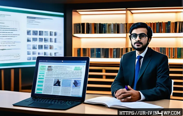 지식의 한계 인식과 의사결정 - An intricate digital illustration of a modern Urdu-speaking researcher in a traditional Pakistani st...